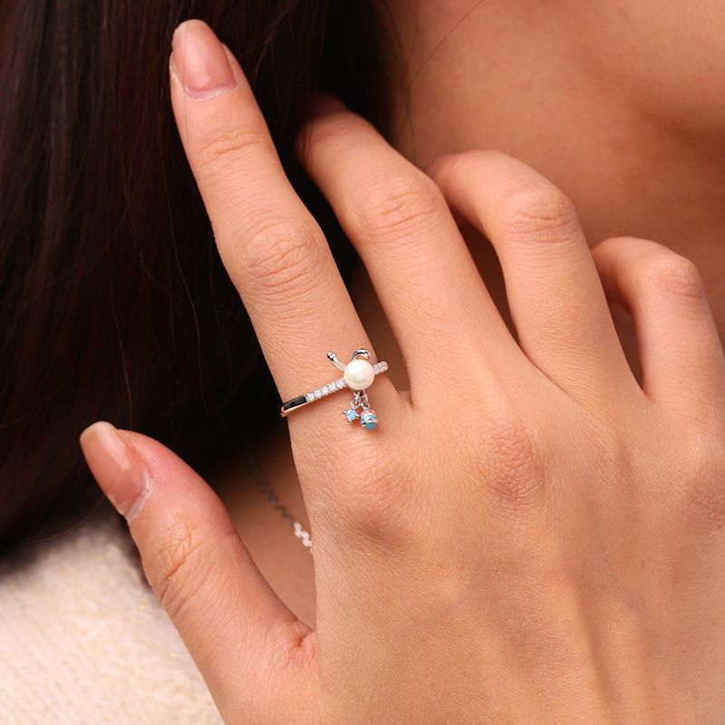 Easter Pearl Bunny Ear Ring