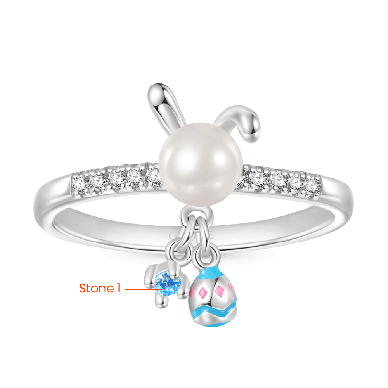 Easter Pearl Bunny Ear Ring
