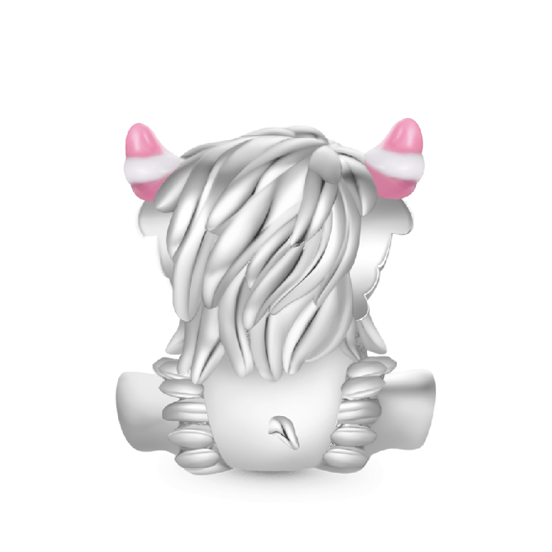 Pink Bow Highland Cow Charm