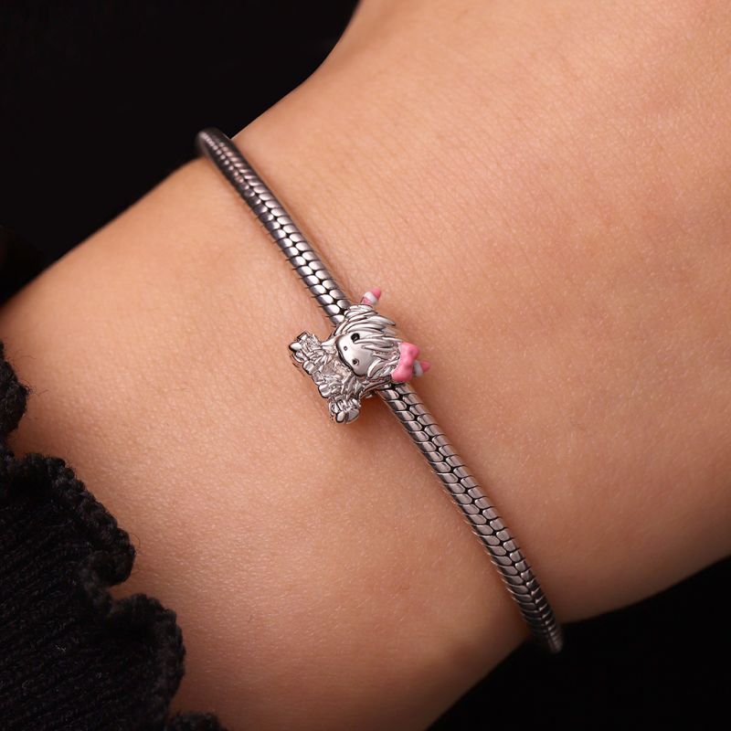 Pink Bow Highland Cow Charm