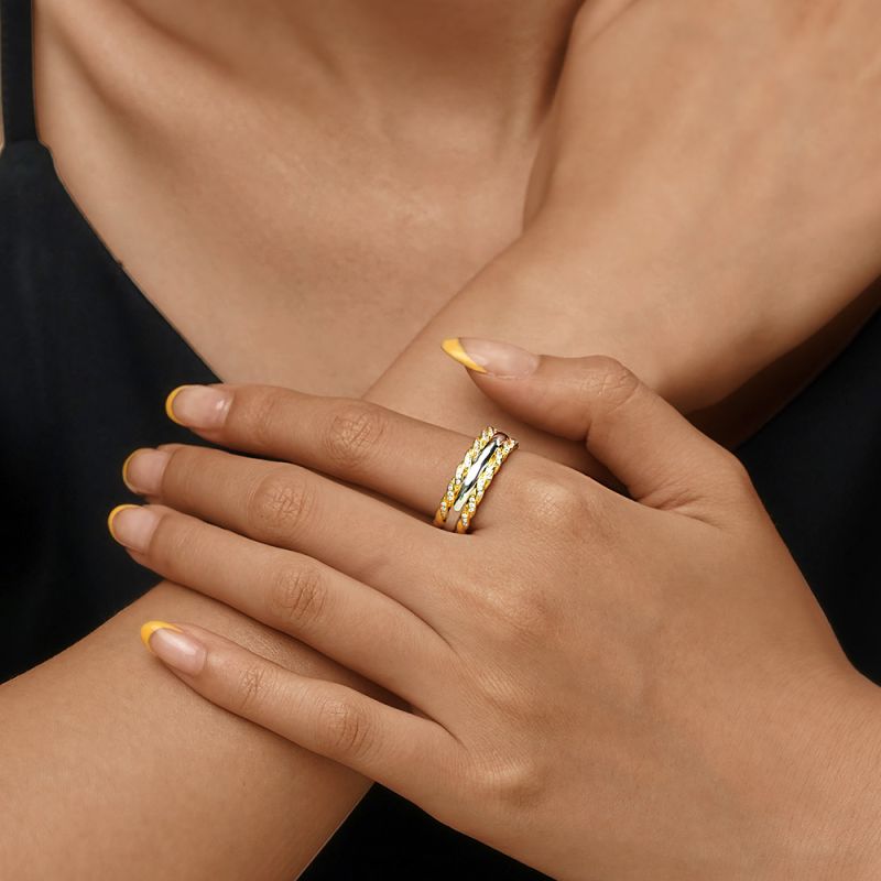 Two-tone Twisted Rope Wedding Band