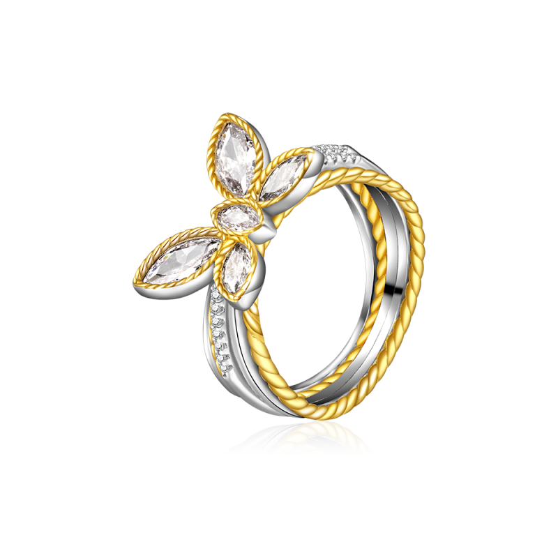 Marquise Butterfly Two-tone Ring