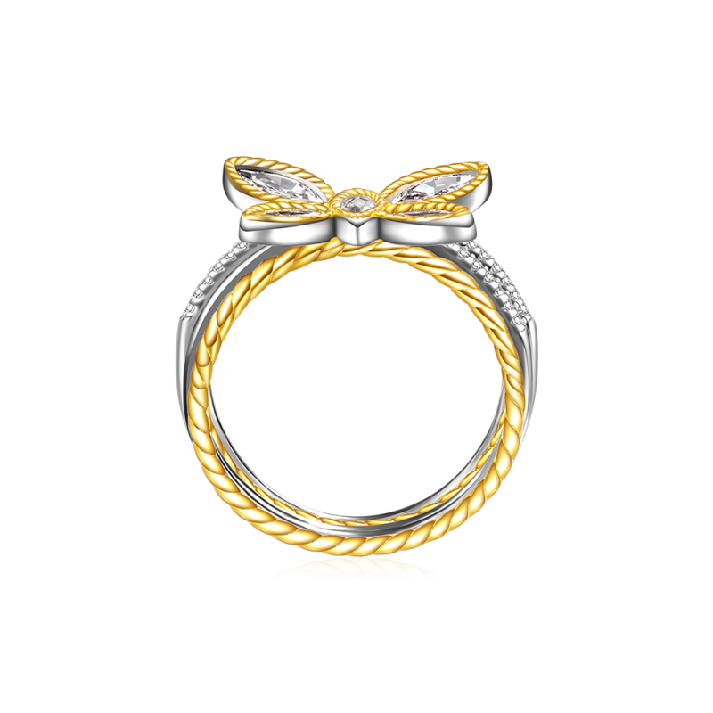 Marquise Butterfly Two-tone Ring