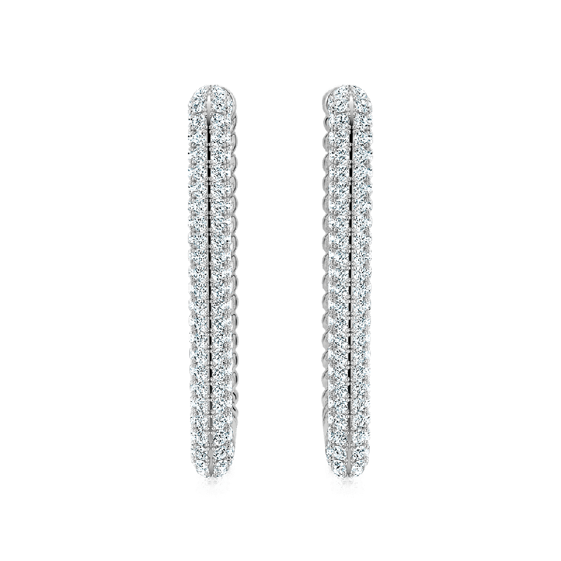 Modern Rectangle Diamond Pave Earrings