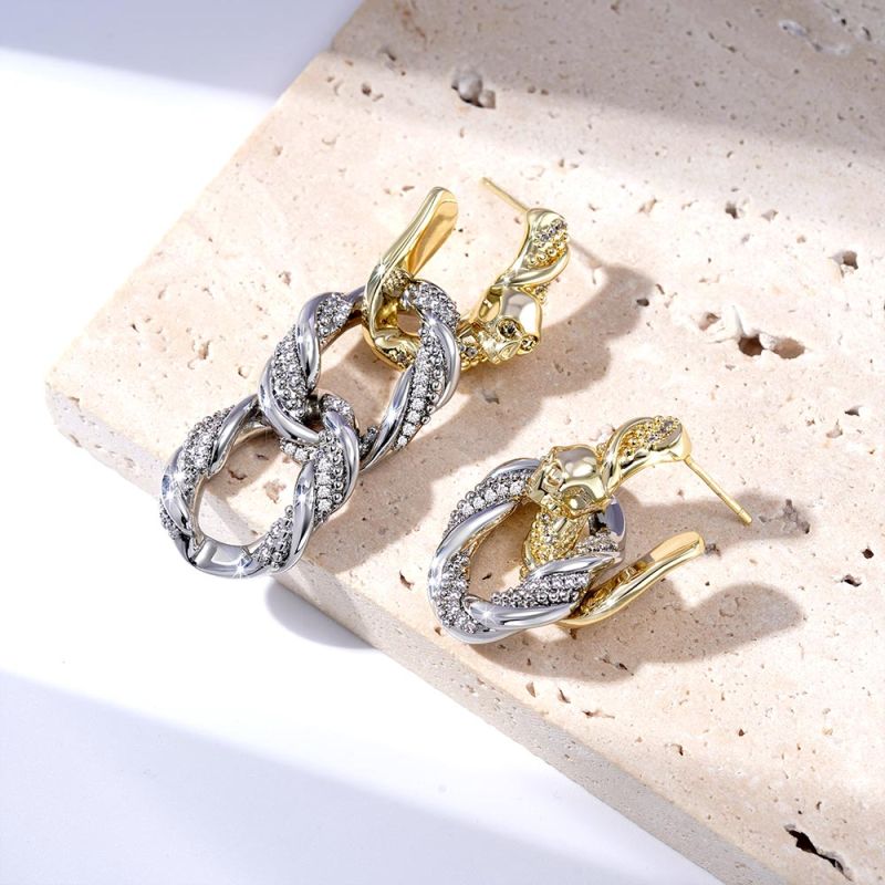 Removable Twisted Rope Skull Earrings
