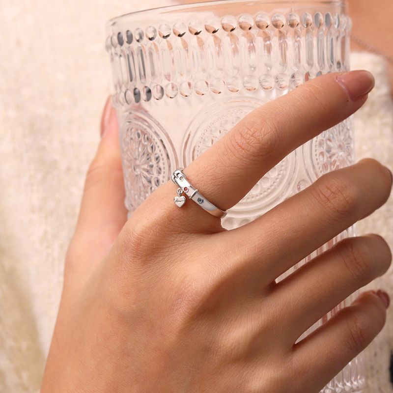 Collar Paw Print Band Ring