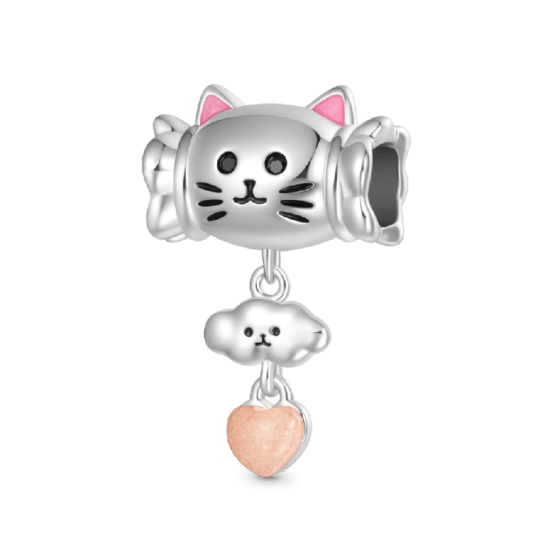 Balloon Cat Heart Charm
