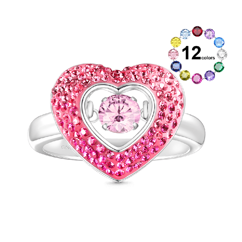 Sparkling Pavé Heart Dancing Ring