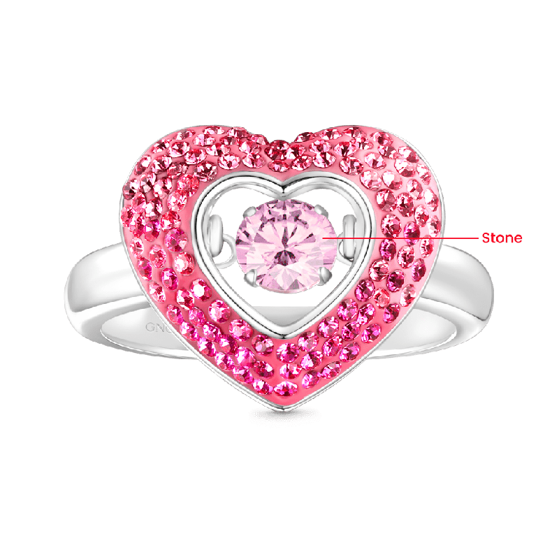 Sparkling Pavé Heart Dancing Ring