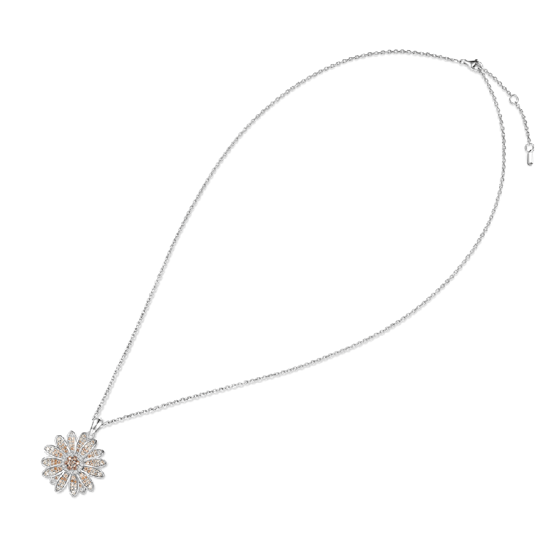 Daisy Flower Pavé Necklace