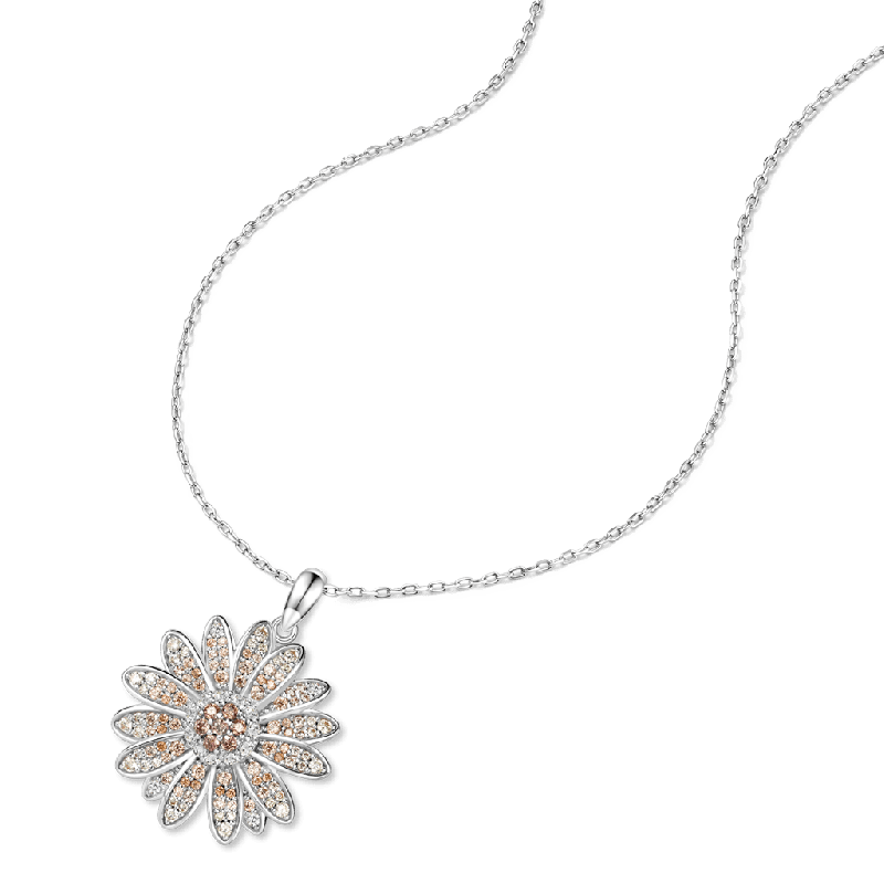 Daisy Flower Pavé Necklace
