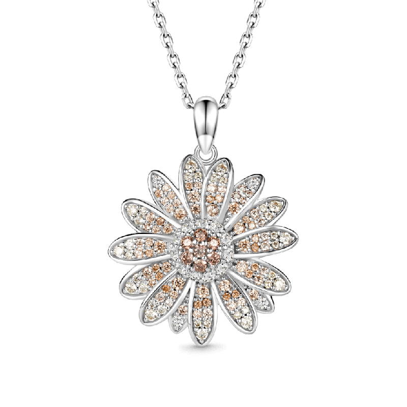 Daisy Flower Pavé Necklace
