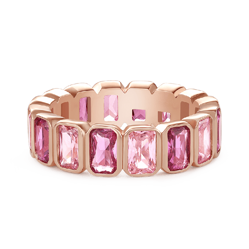 Morganite Baguette Cut Bezel Band