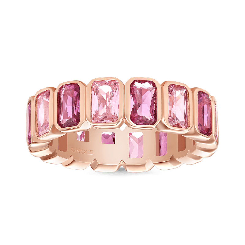 Morganite Baguette Cut Bezel Band