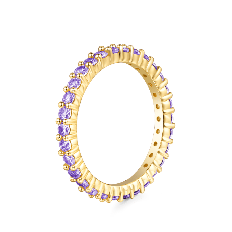 Amethyst Round-cut Eternity Band