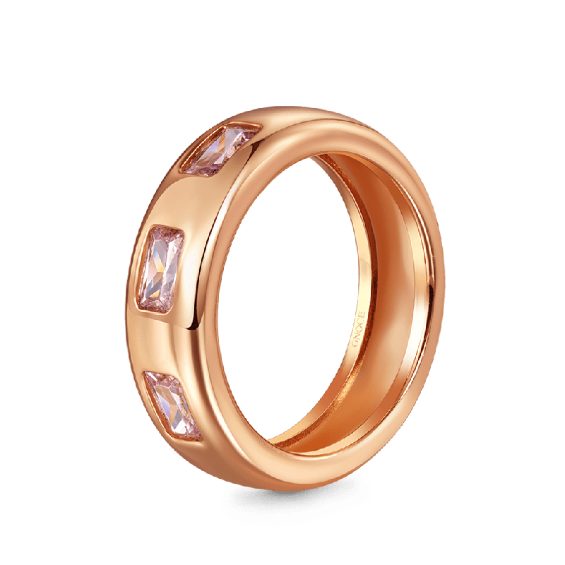 Triple Morganite Bezel Vintage Ring