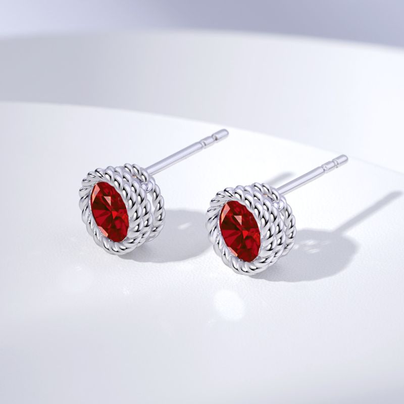Twisted Rope Birthstone Earrings