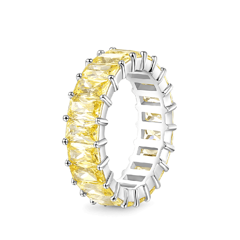 Citrine Baguette Cut Eternity Band