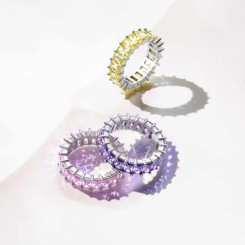 Citrine Baguette Cut Eternity Band