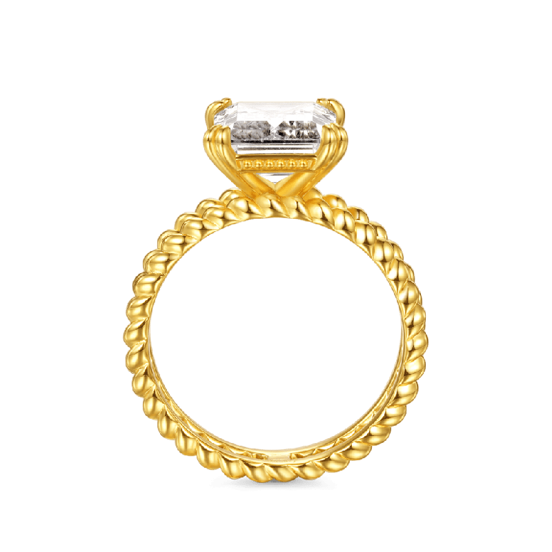 Radiant-cut Soliatire Split Shank Ring