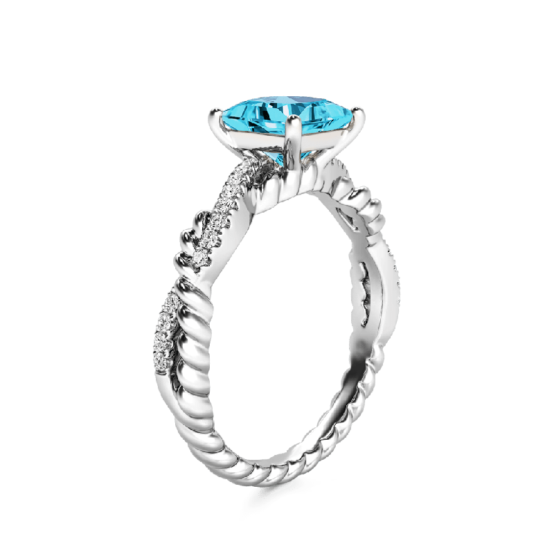 Princess Cut Twisted Infinity Ring