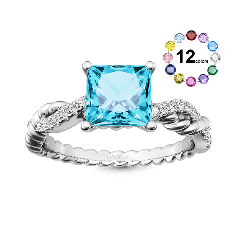 Princess Cut Twisted Infinity Ring