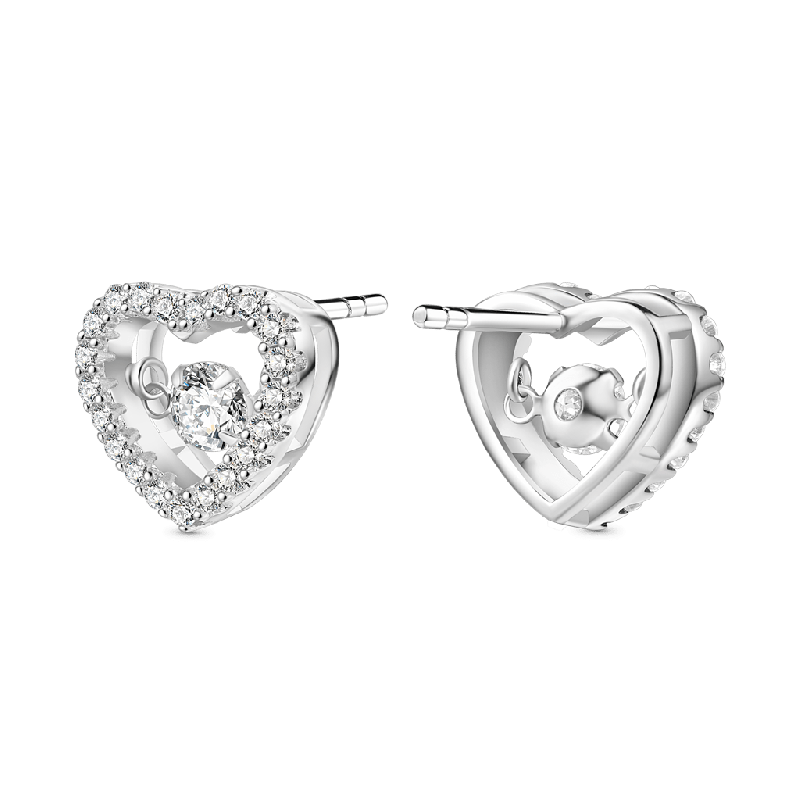 Sparkling Pavé Heart Dancing Earrings