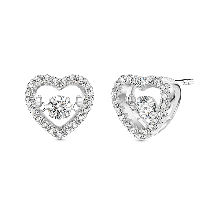 Sparkling Pavé Heart Dancing Earrings