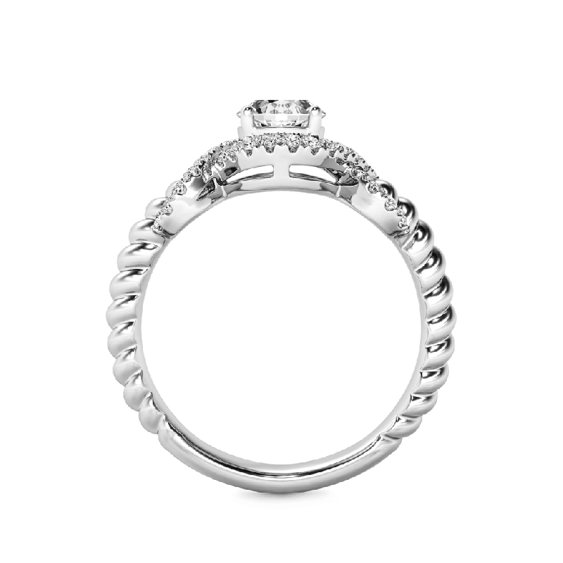 Round Cut Twist Infinity Ring