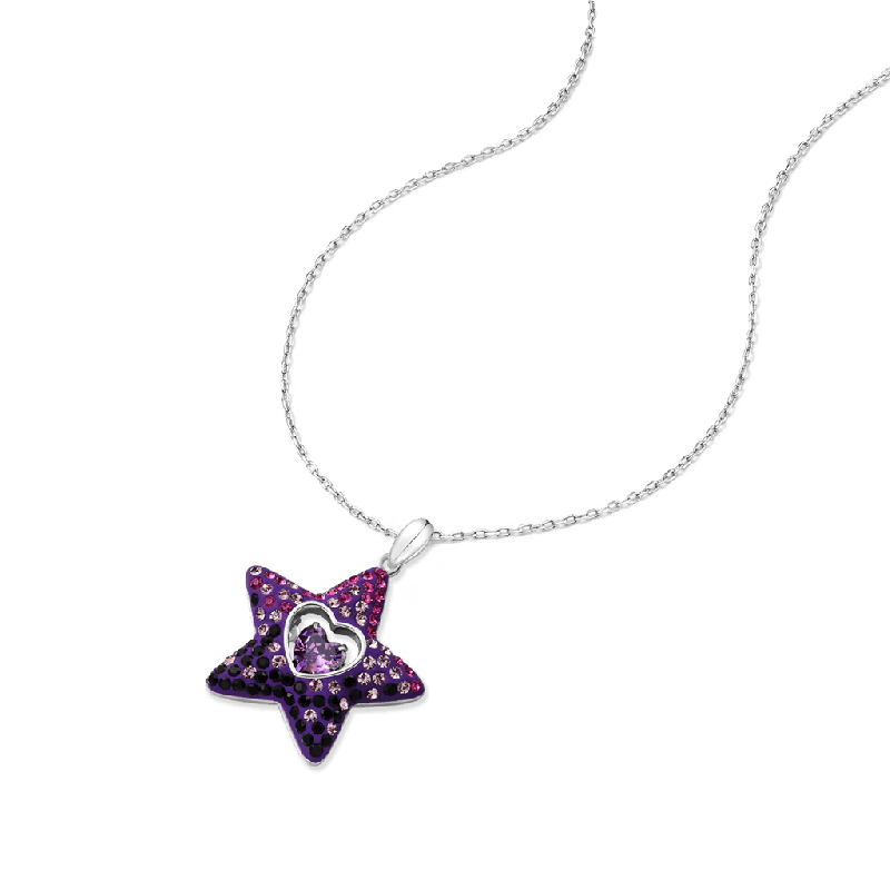 Dancing Heart Amethyst Star Necklace