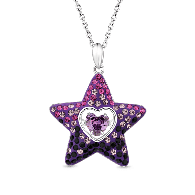 Dancing Heart Amethyst Star Necklace