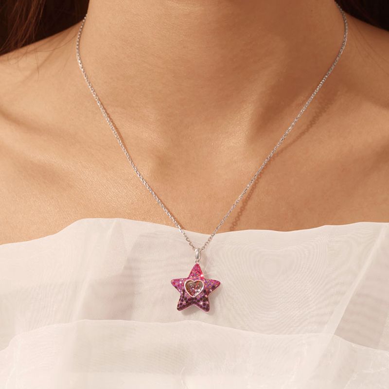Dancing Heart Amethyst Star Necklace