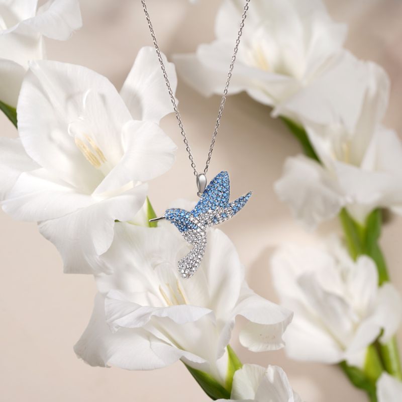 Hummingbird Pavé Pendant Necklace