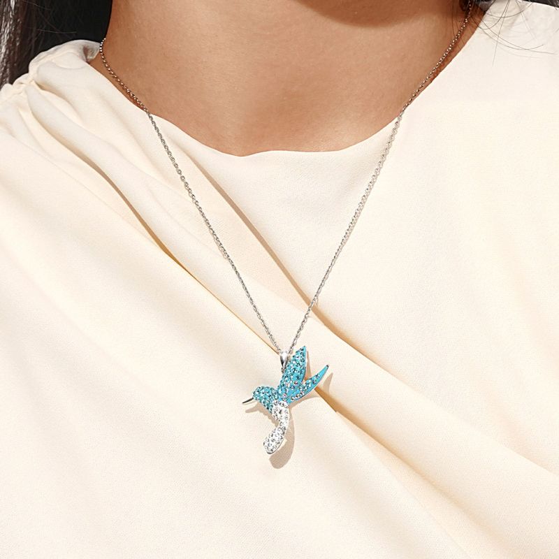 Hummingbird Pavé Pendant Necklace