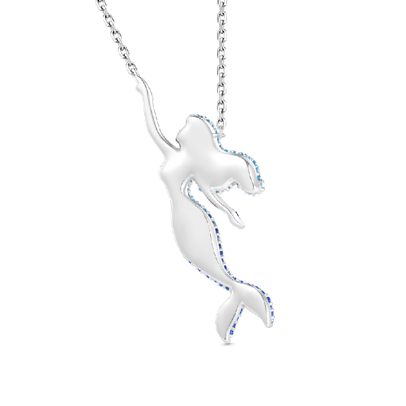 Blue Mermaid Pendant Necklace