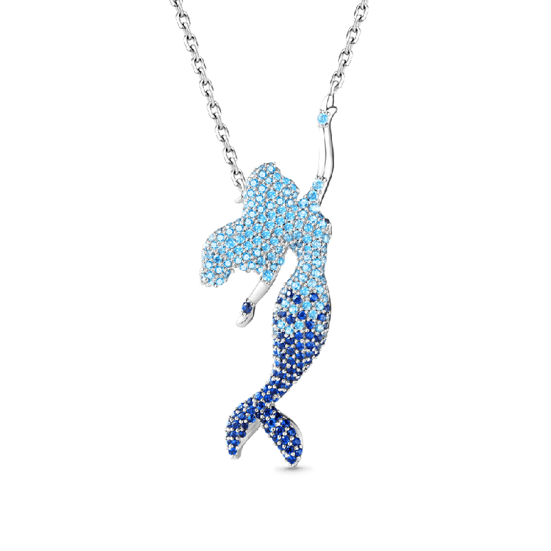 Blue Mermaid Pendant Necklace