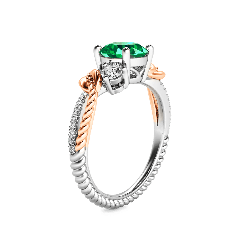 Two-tone Three Stone Twisting Ring