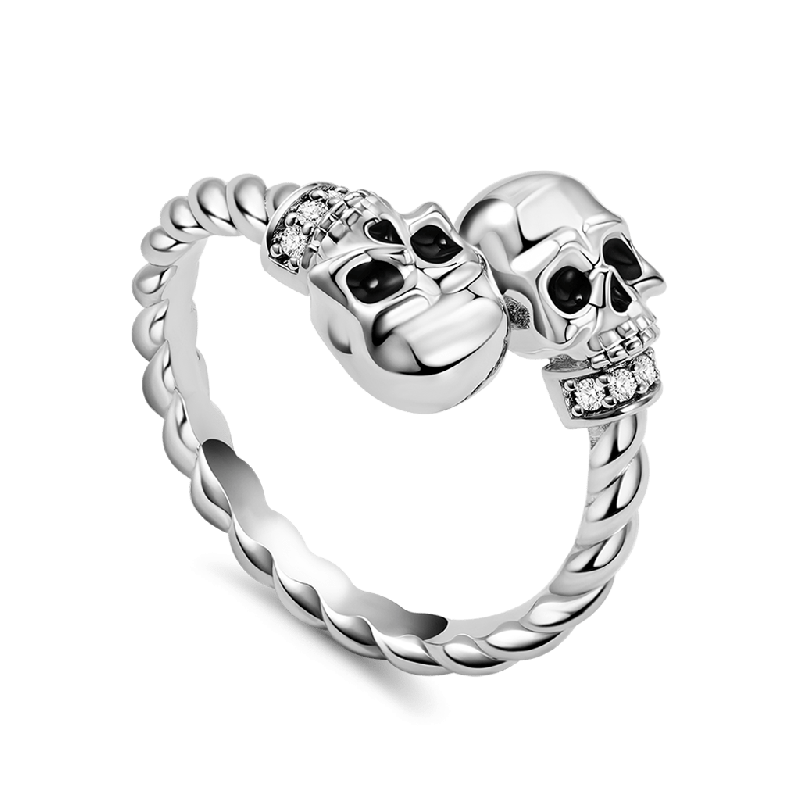 Adjustable Skulls Twisted Rope Ring