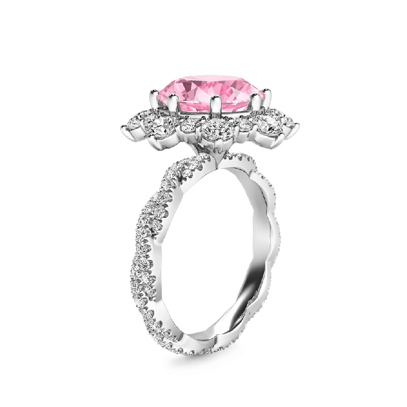 Round-cut Cluster Halo Ring