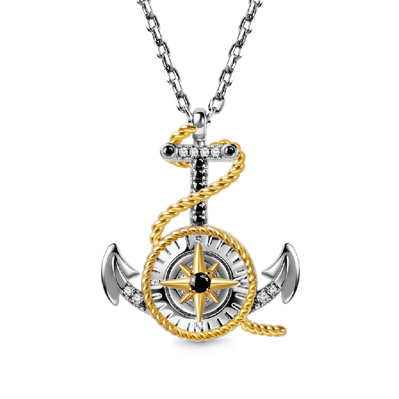 Anchor & Compass Twisted Rope Necklace
