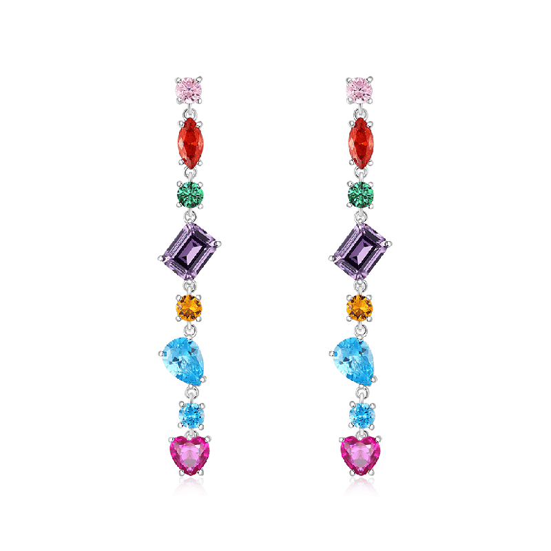 Mixed Multicolor Rainbow Drop Earrings