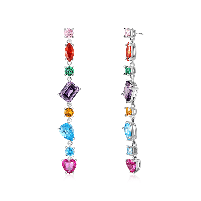 Mixed Multicolor Rainbow Drop Earrings