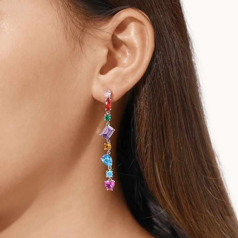 Mixed Multicolor Rainbow Drop Earrings
