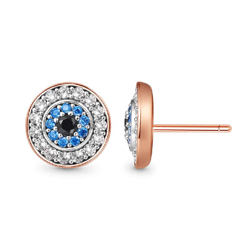 Sparkle Devils Eye Paved Stud Earrings