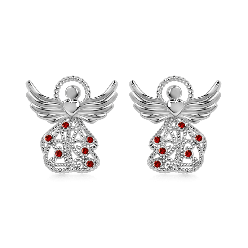 Guardian Angel Birthstone Earrings