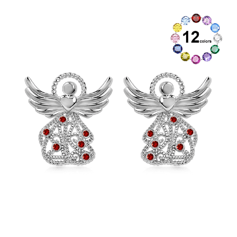 Guardian Angel Birthstone Earrings