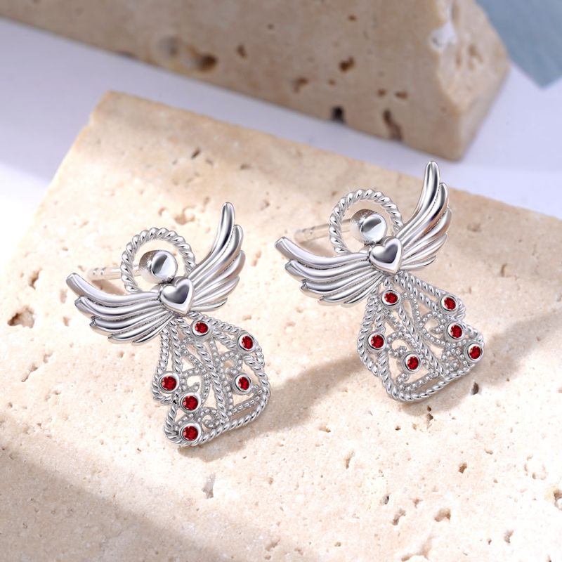 Guardian Angel Birthstone Earrings