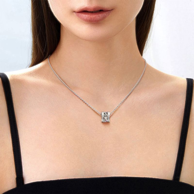 Paws & Love Heart Twisted Drum Necklace