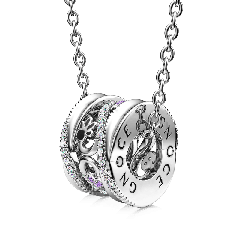 Paws & Love Heart Twisted Drum Necklace