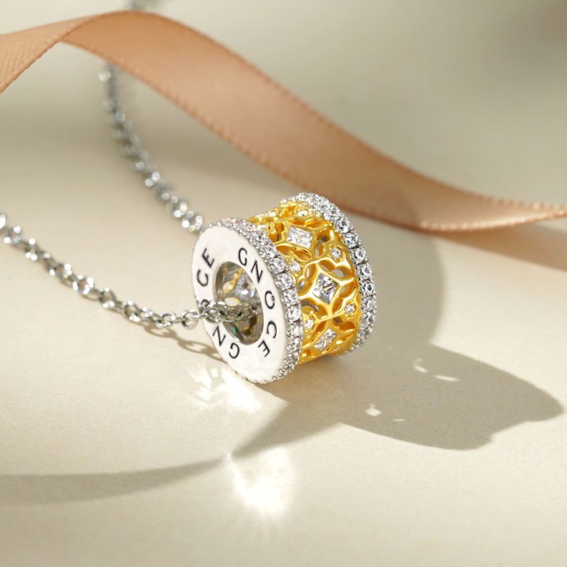 Halo Ruby Deluxe Drum Necklace